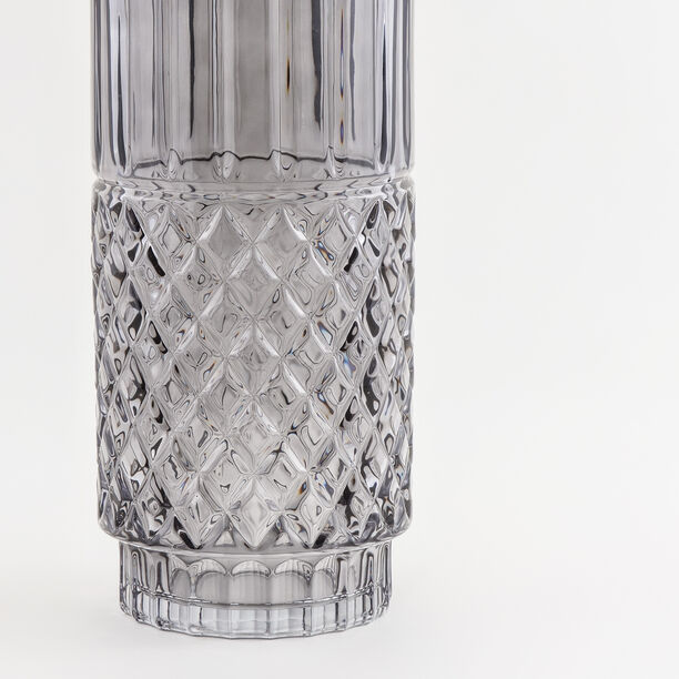 Homez light grey diamond pattern glass vase 15*15*34.3 cm image number 3