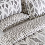 Cottage microfiber block chevron print 6pc full comforter set, grey 160*240cm image number 2
