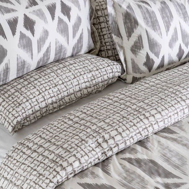 Cottage microfiber block chevron print 6pc full comforter set, grey 160*240cm image number 2