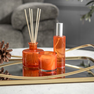 Glass Jar Candle And Diffuser Set Orange And Conifer Fragrance