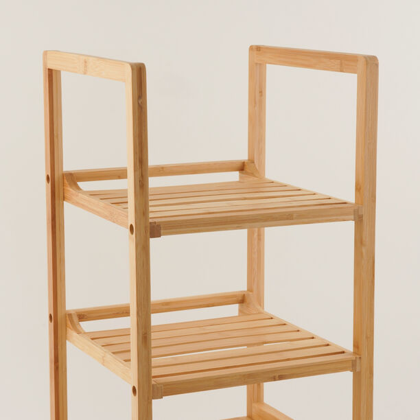 Homez Bamboo Square 3 Tier Bath Shelf 35*35*76.5Cm, Beige image number 2