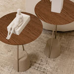 Homez lilly side table with concrete base, walnut 40*40*55 cm image number 4