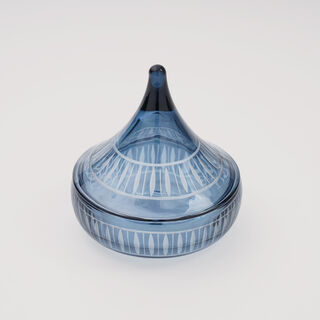 دلتي وعاء تمر زجاج 15 مل، أزرق