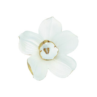 Wall Accent Orchid Flower White And Gold 