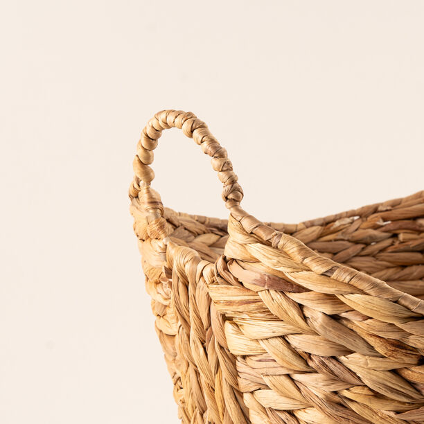 هومز سلة تخزين من نبات ورد النيل 46*37*37 سم، بيج image number 2