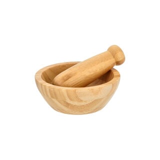 Alberto Bamboo Garlic Bowl & Mortar Set Dia:13 * H:5Cm