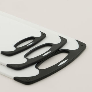 Pentola 3pcs nonslip plastic cutting board set, black