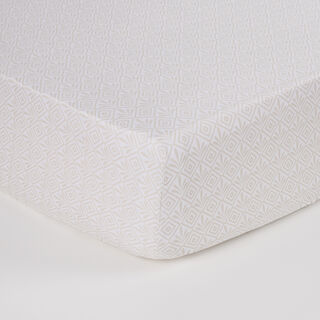 شرشف قطن بمطاط  300 خيط من بوتيك بلانش   120*200سم أبيض