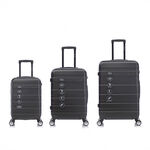 Travel Vision 3 Pieces Abs Wheeled Luggage Set, Dark Grey image number 1