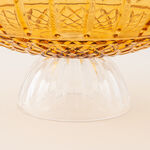 "هومز وعاء ديكور زجاج بشكل ماسة، عنبري داكن 29.4سم image number 4