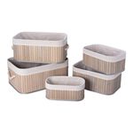 Natural Bamboo Basket Set 5 Pisces image number 1