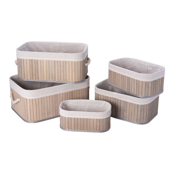 Natural Bamboo Basket Set 5 Pisces image number 1