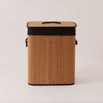 Cottage Bamboo Laundry Hamper With Cotton Rope Handle, Brown 40*30*50 Cm image number 1