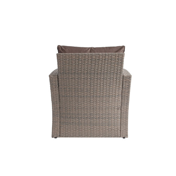 4 Piece Wicker Patio Set Antique Brown image number 6