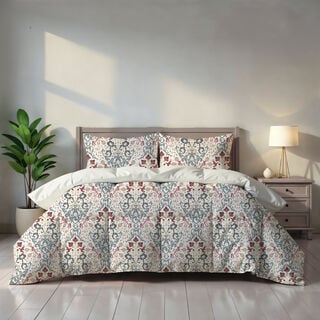 Cottage 6pcs floral damask comforter set king size 220*240cm