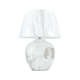 Table Lamp Whte With Flower Design