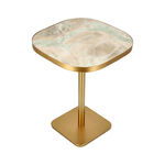 Side Table Gold Base Black White&Green Marble image number 1