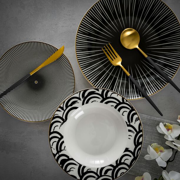 La Mesa Black And White 18 Pieces Dinner Set image number 3