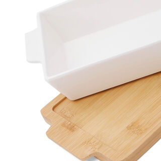 La Mesa Oven/Serving Rectangle Plate With Bamboo