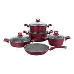 Alberto Granite Cookware Set 9 Pieces With Glass Lid Purple image number 2