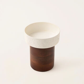 Bahja collection multicolored wood candle holder 12*12*15 cm