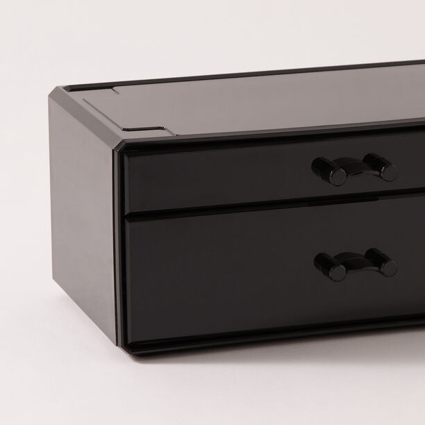 هومز منظم مكياج بلاستيك، أسود 23.8*15.3*10.8 سم image number 2