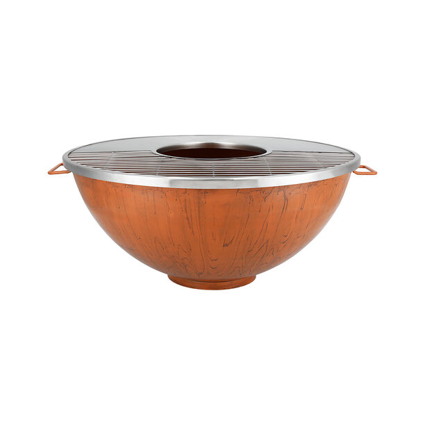 Wooden Texture Firepi Iron Bowl And Stainless Steel Lid image number 0
