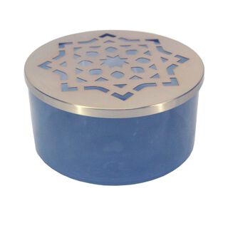 Metal & Glass Vase With Steel Cover Casa Blanca