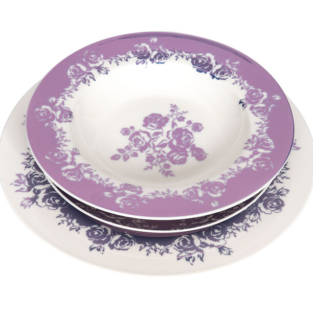 Pearl Violet 18 Pcs Dinner Set image number 1