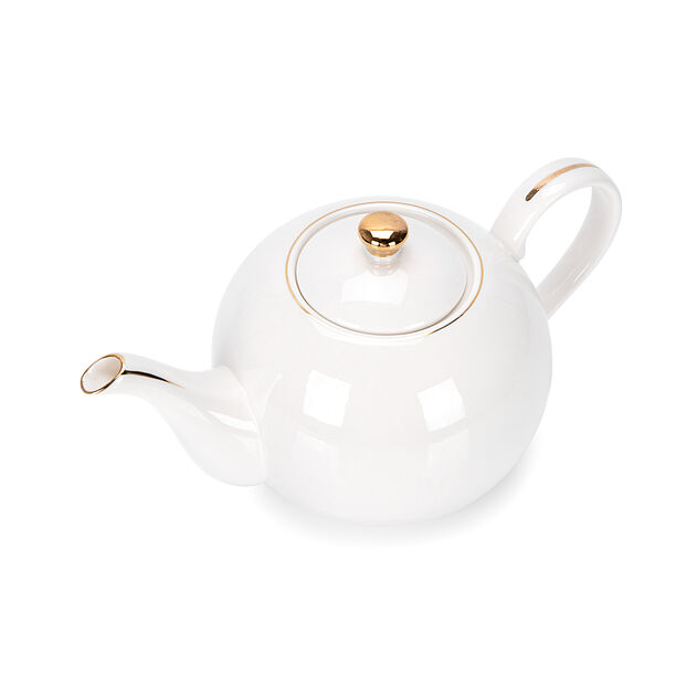 English Tea Pot White Gold Rim image number 2