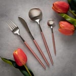 16 Pcs Modern Cutlery Set Silver And Pink Handle image number 0
