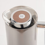 Dallaty 1L dark silver steel vacuum flask with wooden handle image number 2