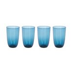 La Mesa 4 Pieces Glass Tall Tumblers Blue image number 0