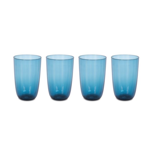 La Mesa 4 Pieces Glass Tall Tumblers Blue image number 0