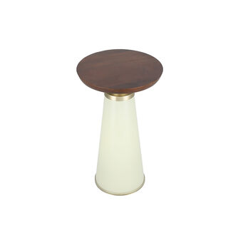 Drinktable Glass Base White Gold Brass Top 30 *51 cm