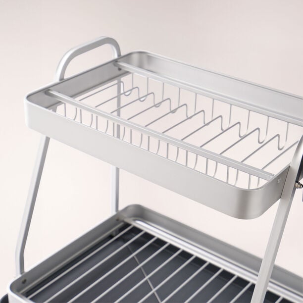 Alberto 2 tiers aluminum dish rack, silver 47.2*32*15cm image number 4