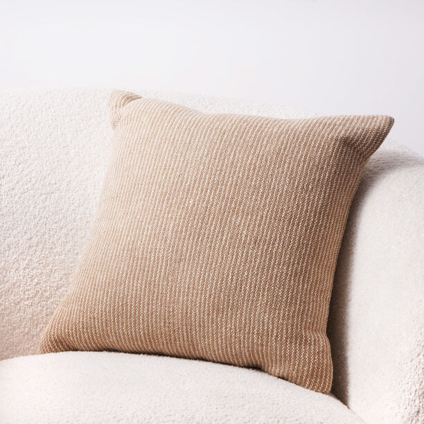 Boutique Blanche stripe woven cushion 45*45cm, beige image number 4