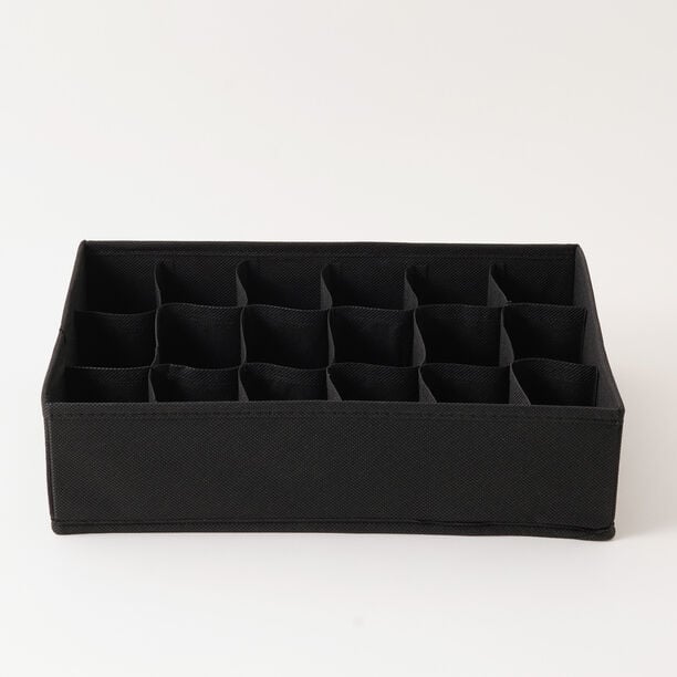 Homez Polyester Clothes Organizer, 18 Grid Black 59.5*20.5*19Cm image number 1