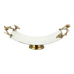 Pedestal Tray White&Satin Gold image number 0