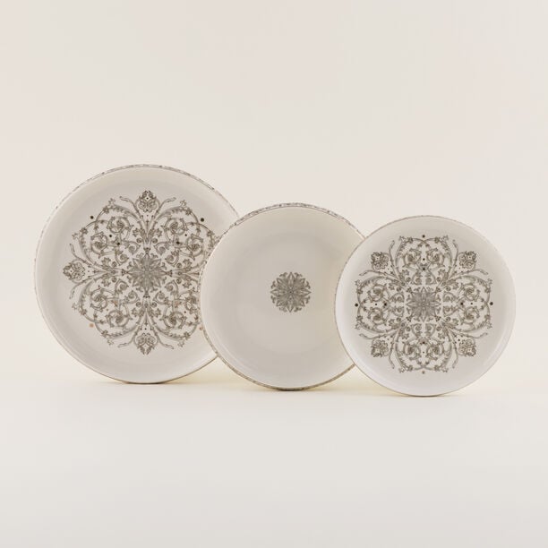 La Mesa Pearl Collection 47 Pcs Porcelain Dining Set, White Pearl image number 4