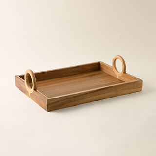 Dallaty Wooden Serving Tray With Handle 51*37.5*13.5Cm