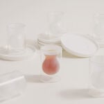 Dallaty 12 pcs double wall glass tea set with porcelain saucers, white image number 4