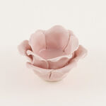 Homez Peaceful Peach Tea Light Holder Blush Pink 10.5*11.5*4.8 Cm image number 1