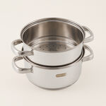 Pentola 2 tier stainless steel steamer with glass lid, silver image number 1