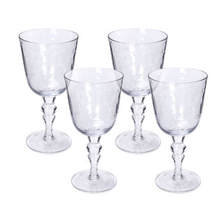 Glass Stem Goblets Cold Spot And Blue Luster