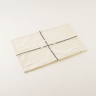 Homez White Cross Line Rectangular Cushion Cover, 30*45Cm
