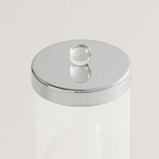 Alberto glass and metal canister, silver 11.3*11.3*23.5cm