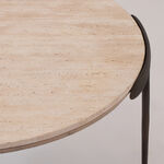 Homez travertine marble side table, brown 78*74*46 cm image number 1