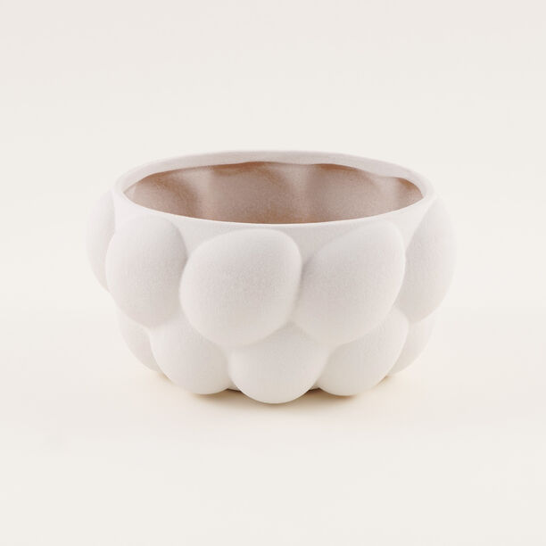 Homez Mondo Planter Stoneware White 19.8*19.8*10.3 Cm image number 0