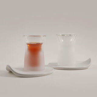 Dallaty 12pcs tea cup set with porcelain saucers, white